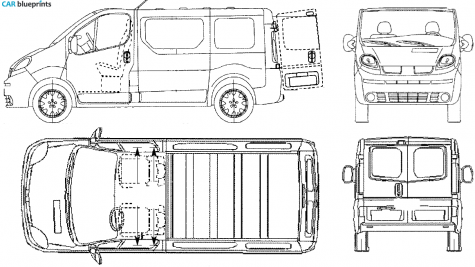 2005 Nissan Primastar Microvan blueprint