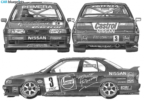 Nissan Primera  JTCC Sedan blueprint