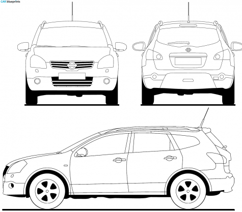 2010 Nissan Qashqai+2 Wagon blueprint