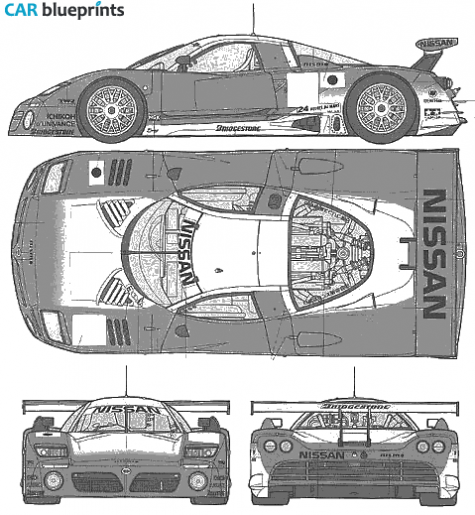 Nissan R 390 GT Coupe blueprint