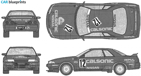 1992 Nissan Skyline R32 Calsonic Coupe blueprint