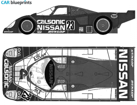 1990 Nissan R90C P Le Mans Coupe blueprint