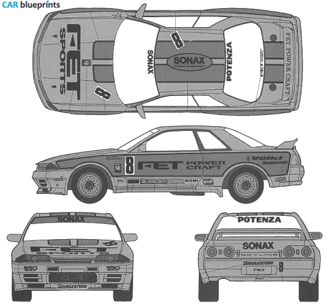 1992 Nissan Skyline R32 GT-R FET Coupe blueprint