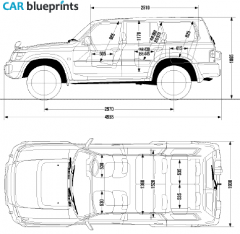 2004 Nissan Safari SUV blueprint