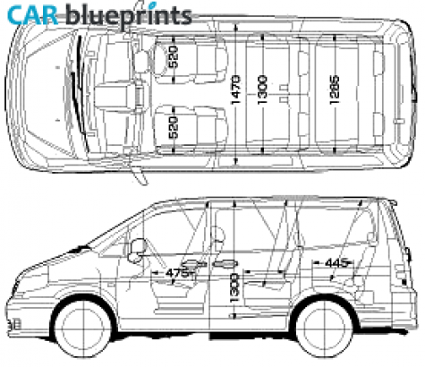 2002 Nissan Serena c24 Minivan blueprint