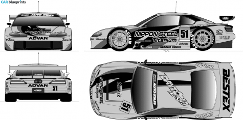 2004 Nissan Silvia S15 GT300 Coupe blueprint