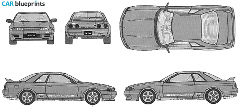 1990 Nissan Skyline GT-R BNR32 Coupe blueprint