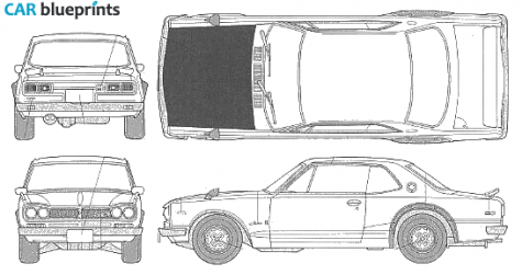 1969 Nissan Skyline GT-R KPGS10 Carbon Hood Coupe blueprint