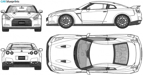 2008 Nissan Skyline R35 GT-R Coupe blueprint