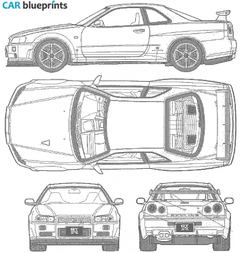 Nissan Skyline GTR V Coupe blueprint