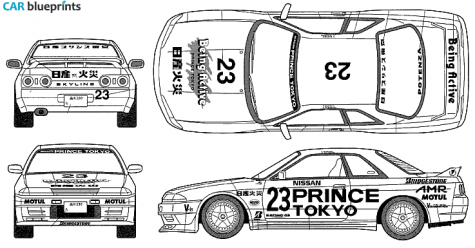 2001 Nissan Skyline GT R 32 Coupe blueprint