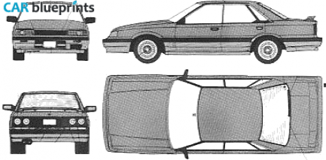 1991 Nissan Skyline R31 GTS 4-door Hardtop Sedan blueprint