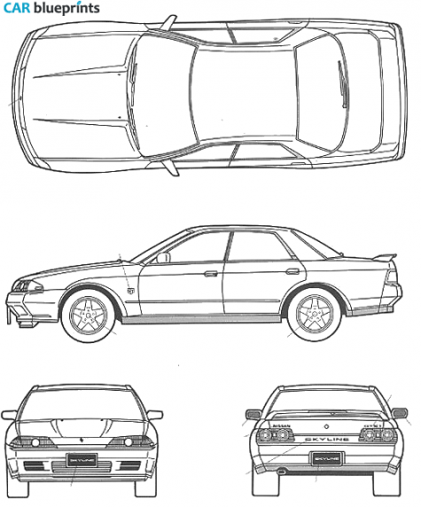 1989 Nissan Skyline R32 Sedan blueprint