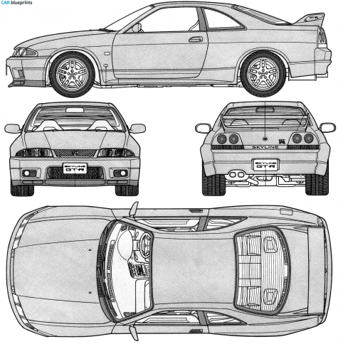1996 Nissan Skyline R33 GT-R Coupe blueprint