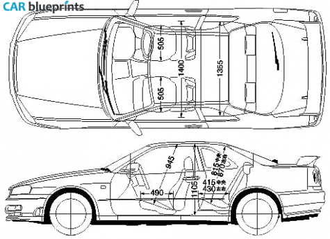 2001 Nissan Skyline GT R34 Coupe blueprint