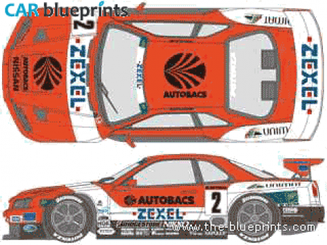 1999 Nissan Skyline R34 GT-R GRA Coupe blueprint