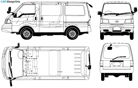 1999 Nissan Vanette Microvan blueprint