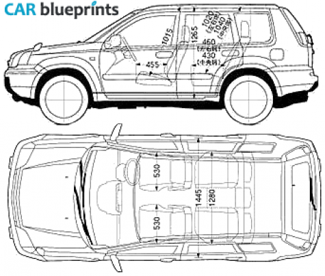 2004 Nissan X Trail SUV blueprint