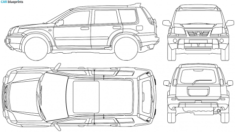 2005 Nissan X Trail SUV blueprint