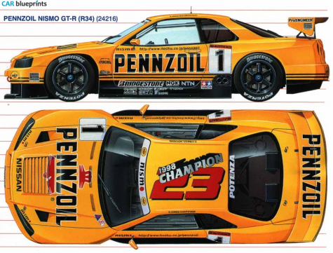 Nissan Pennzoil Nismo GTR Coupe blueprint