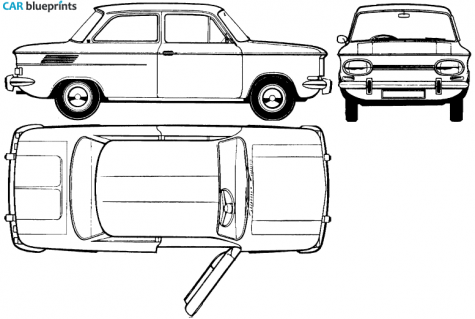 1961 NSU Prinz 1000 Sedan blueprint