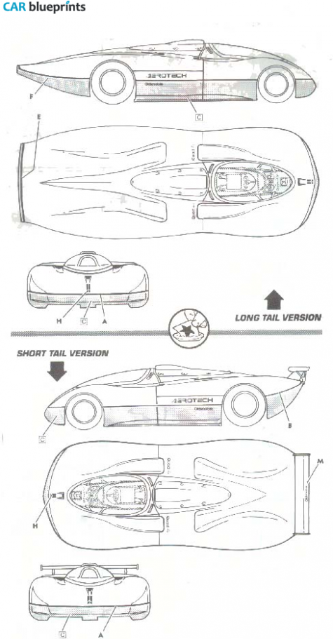 1987 Oldsmobile Aerotech 2 Coupe blueprint