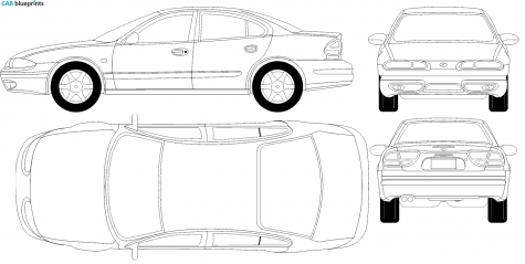 2002 Oldsmobile Alero 34 Sedan blueprint