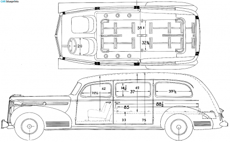 1942 Oldsmobile Miller Hearse 4190 Wagon blueprint