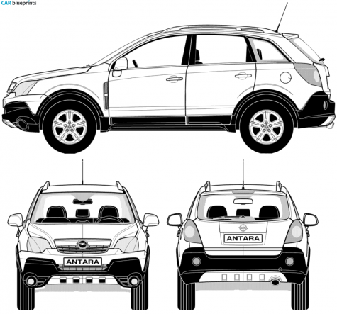 2007 Opel Antara SUV blueprint