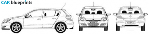 2005 Opel Astra Hatchback blueprint