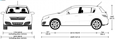 2007 Opel Astra Hatchback blueprint