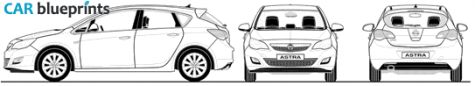 2009 Opel Astra 5-door Hatchback blueprint