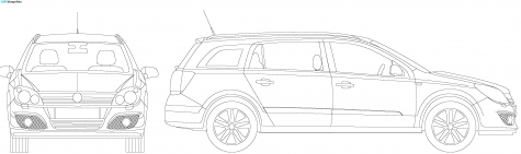 2008 Opel Astra Caravan Wagon blueprint