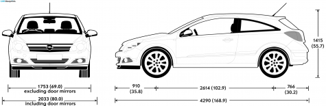 2007 Opel Astra Hatchback blueprint