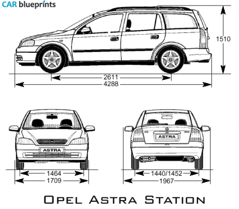 2005 Opel Astra Wagon blueprint