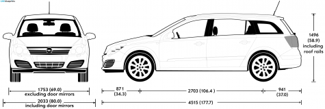 2007 Opel Astra Station Wagon blueprint