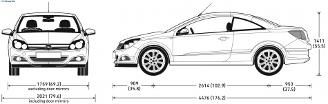 2007 Opel Astra Twintop Coupe blueprint