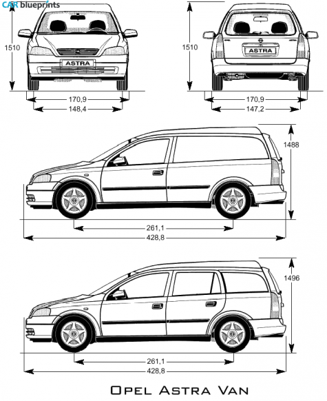 2005 Opel Astra Van blueprint