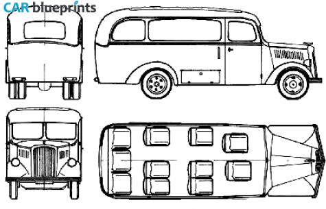 1935 Opel Blitz 1.5t Bus blueprint