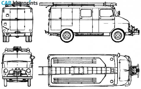 1961 Opel Blitz 1.9t Fire Truck blueprint