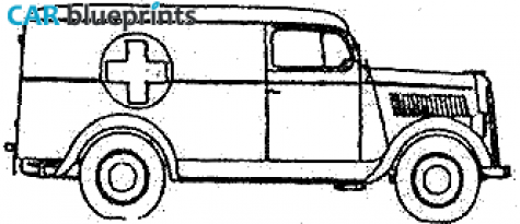 1935 Opel Blitz 1t 4x4 Ambulance Van blueprint