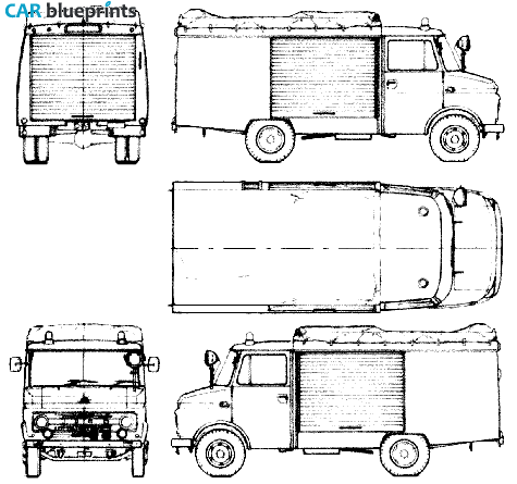 1972 Opel Blitz 2.1t Fire Truck blueprint