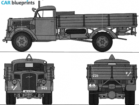 1939 Opel Blitz 3 t 4x2 Truck blueprint