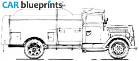 1939 Opel Blitz 3 t Kfz385 Tankwagen Truck blueprint