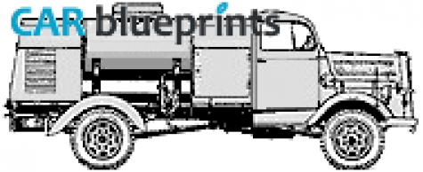 1939 Opel Blitz 3t S-Kfz385 V2 Rocket T Stoff Tanker Truck blueprint