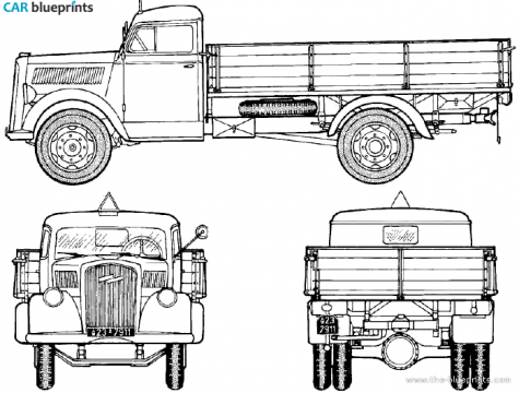 1941 Opel Blitz 3 t Truck blueprint