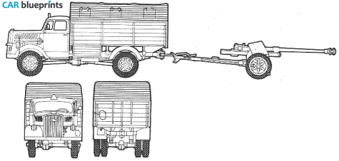 1930 Opel Blitz + 40mm Pak40 Truck blueprint