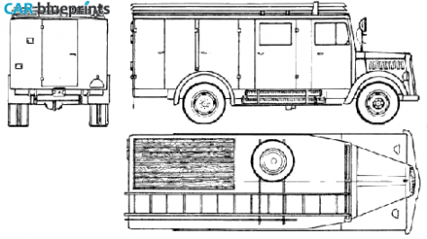 1946 Opel Blitz Fire Truck blueprint