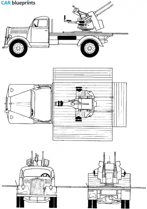 1930 Opel Blitz Flak-36 Truck blueprint