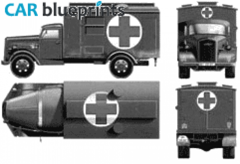 1939 Opel Blitz Kfz305 Ambulance Truck blueprint